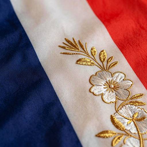 Elegant Floral Pattern with French Flag Colors