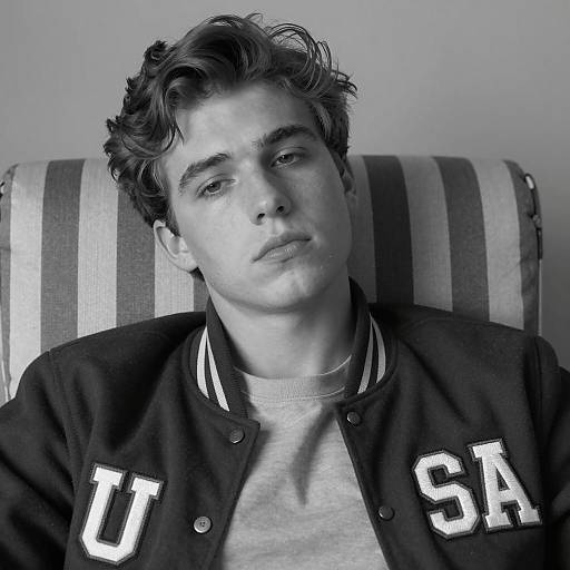 Youth in Stripes: A Classic Portrait