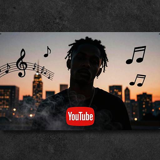 Gritty Rapper Silhouette YouTube Banner