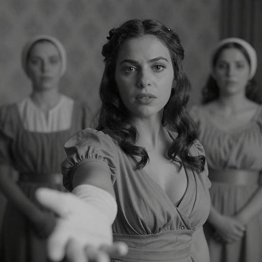 Elegant Black-and-White Vintage Portrait