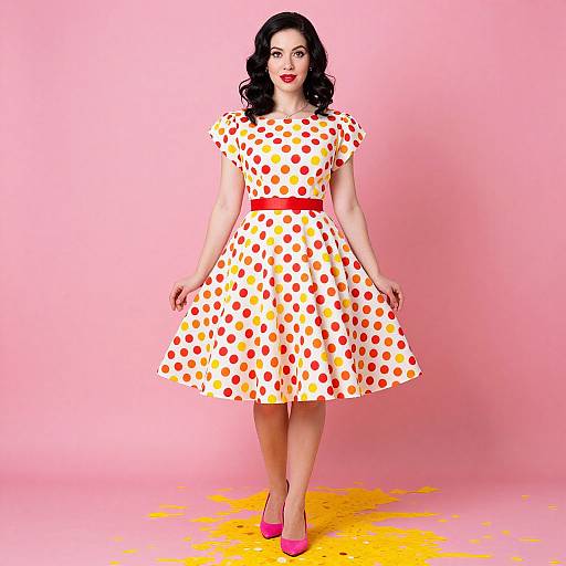 Vintage Polka Dot Dress Portrait