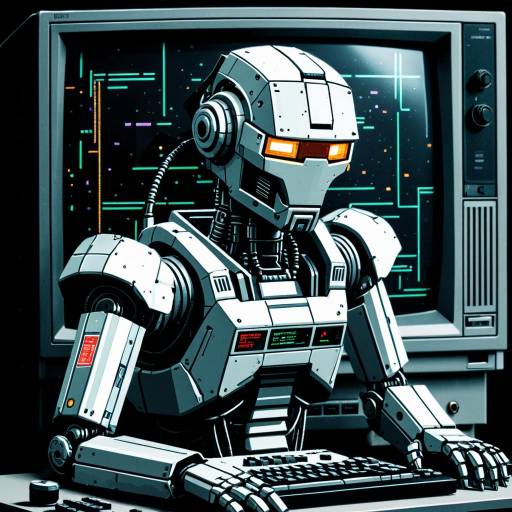 Cyberpunk Robot Using Vintage CRT Computer