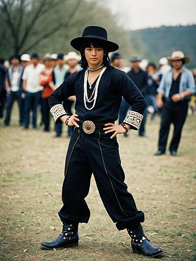 Male Dancer in Traditional Costume Outdoors