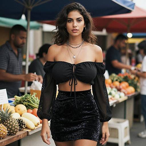 Boho Chic Woman at Street Market