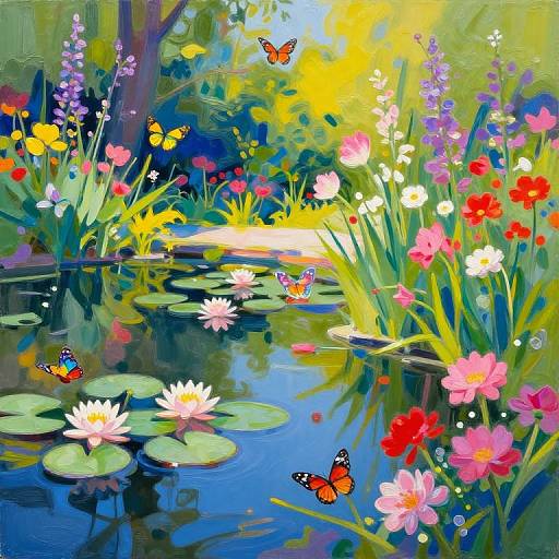 Impressionist Pop Art Enchanted Garden