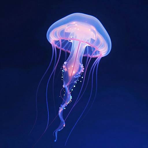 Bioluminescent Jellyfish in Psychedelic Realism