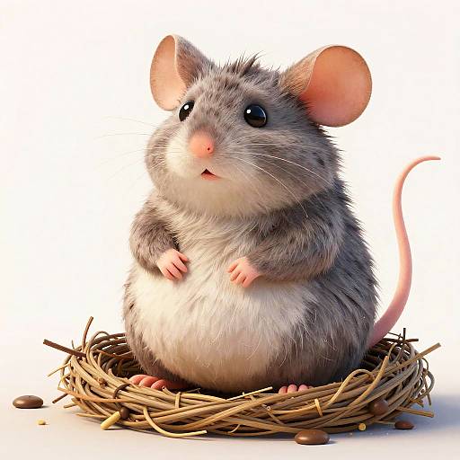 Charming Oversized Fat Mouse Cartoon