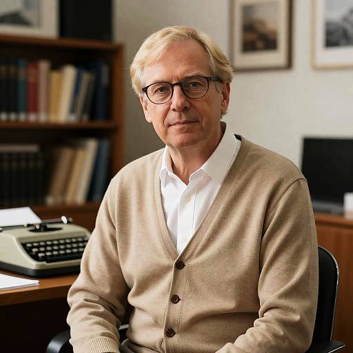 Middle-Aged Man in Cozy Office Setting