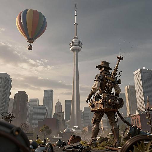 Gloomy Steampunk Toronto at Sunrise