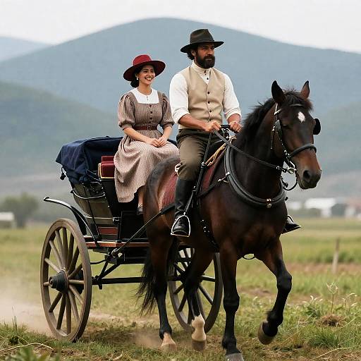 Charming Horse-Drawn Cart in Nature