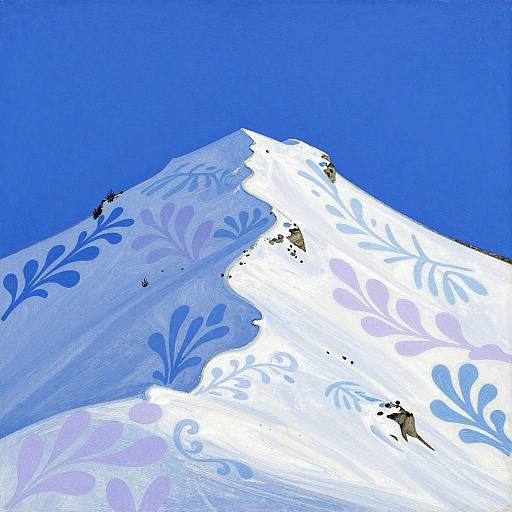 Matisse-Inspired Snowy Mountain Scene