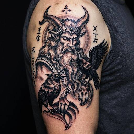 Slavic Veles Horned Deity Tattoo