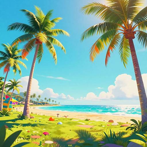 80s Psychedelic Tropical Paradise