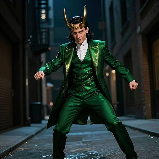Loki in Emerald Suit Casting Magic