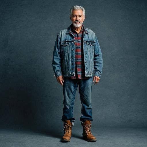 Older Man in Denim Jacket and Boots
