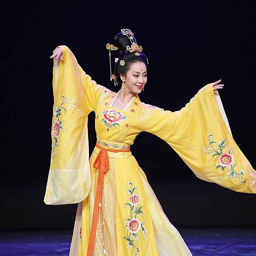 Elegant Yellow Wu Zetian Dance Costume