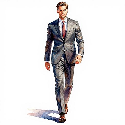 Stylish Man in Vibrant Watercolor Art
