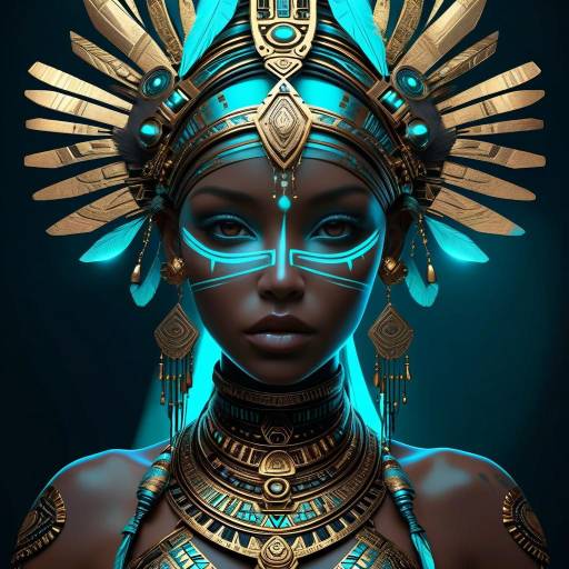 Futuristic Tribal Queen with Mystical Aura