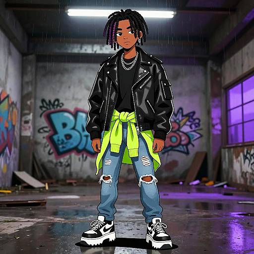 Urban Fashion Editorial with Graffiti