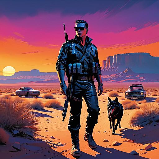 Feral Scout vs Zombies in Desert Noir Feral Scout vs Zombies in Desert Noir