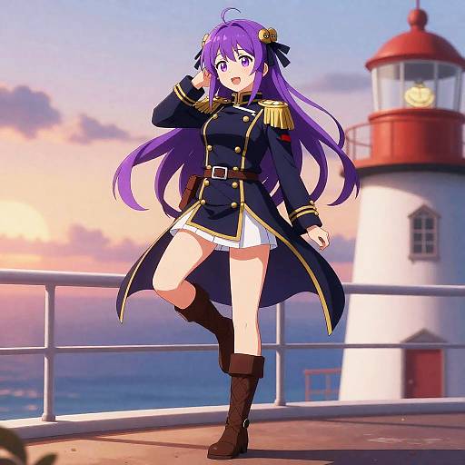 Melancholic Admiral at Sunset Lighthouse