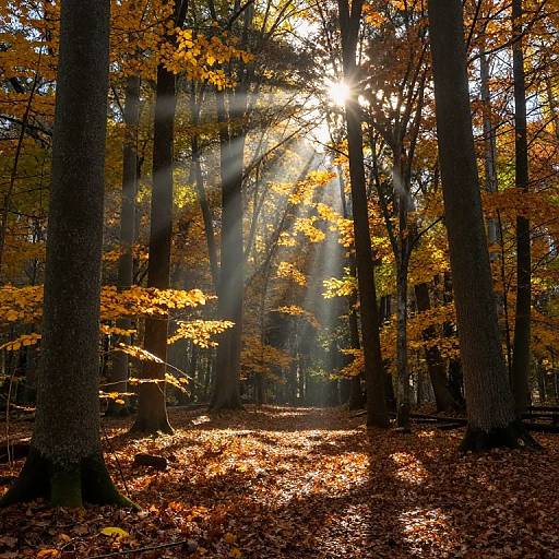 Autumn Forest with Sunrays