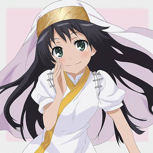 Illustration of Hamazura shiage, toaru majutsu no index in the style of Ikeda shouko