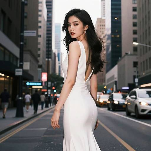 Elegant Woman in Urban Fashion Scene