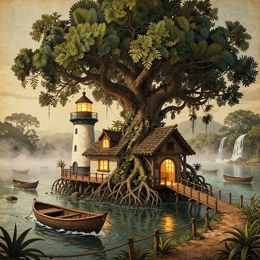 Anton Pieck Mangrove Lighthouse and Shipwright