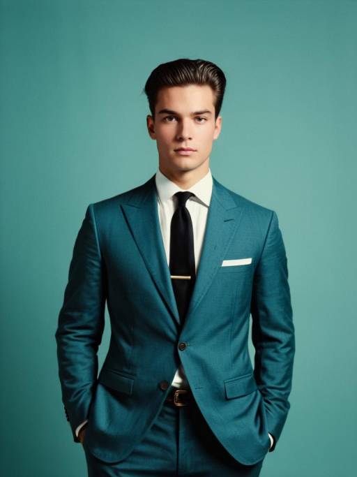 Man in Teal Suit Studio Portrait