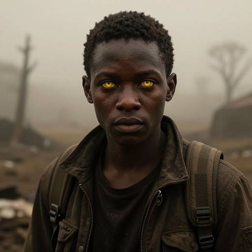 Post-Apocalyptic Gaze with Yellow Eyes