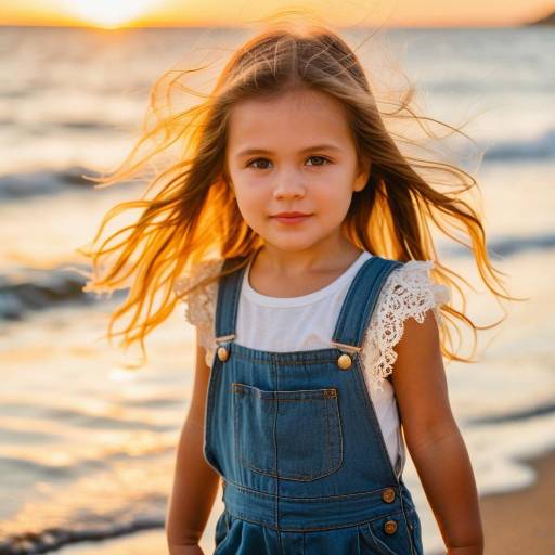 Toddler Girl at Ocean Sunset