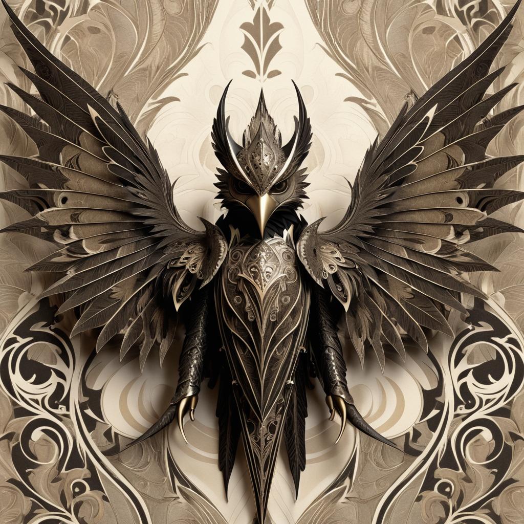 Intricate Gothic Gargoyle Art Design