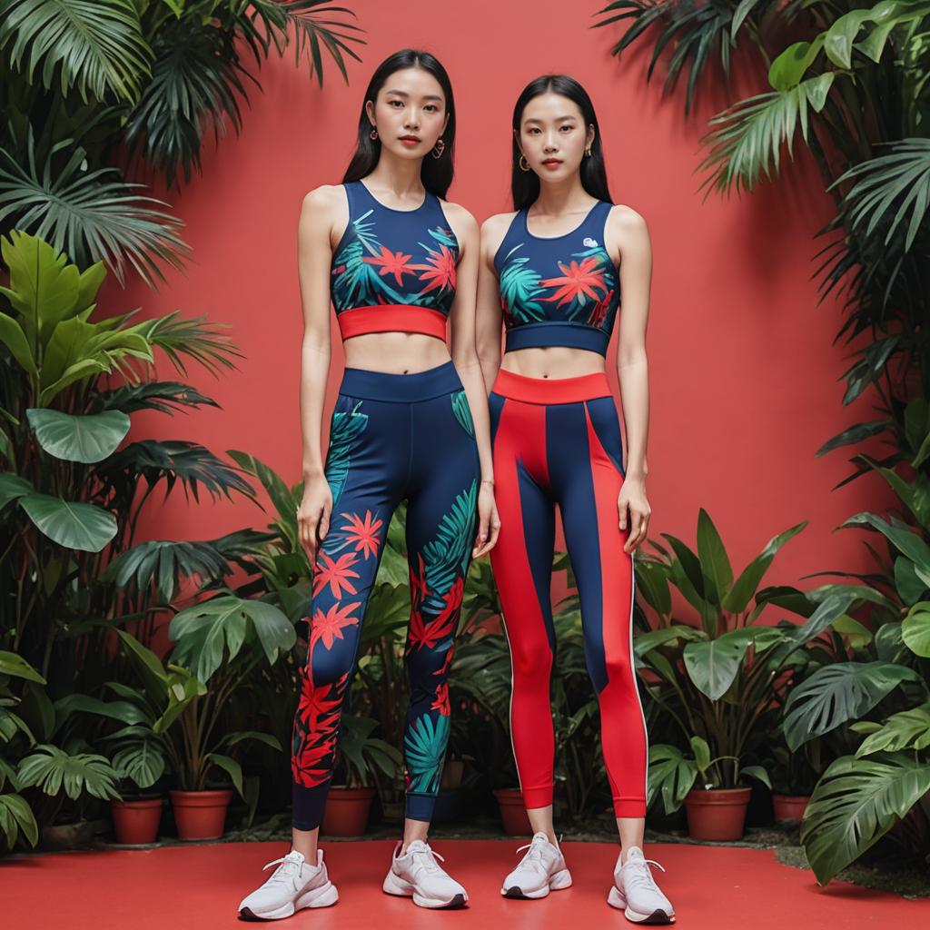 Sporty Douyin Outfit in Tropical Jungle