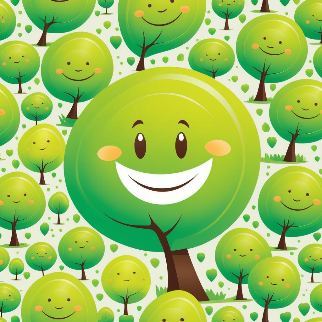 Playful Cartoon Tree with a Smile