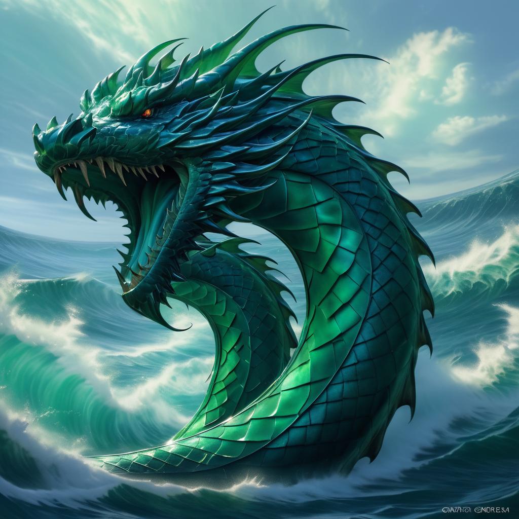 Elegant Fantasy Portrait of a Sea Serpent