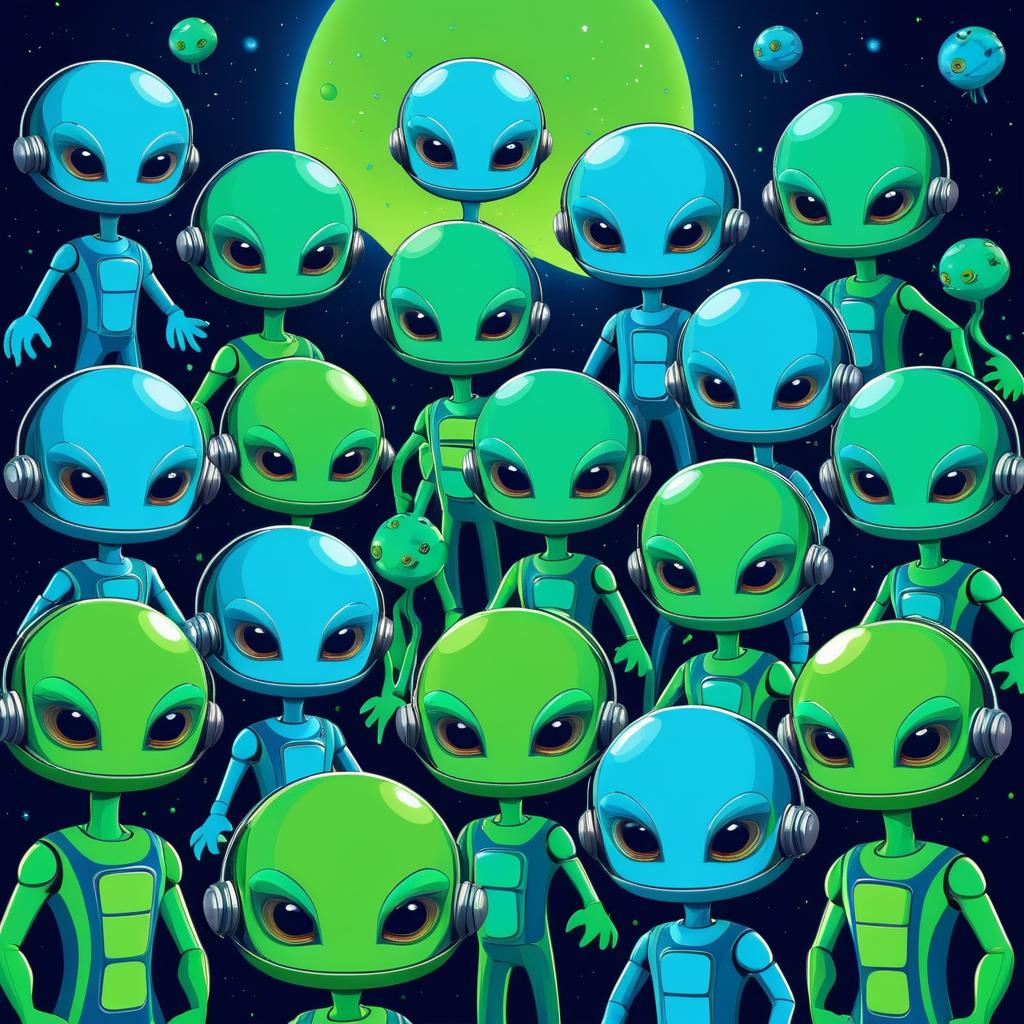 Vibrant Cartoon Aliens for Comic Covers