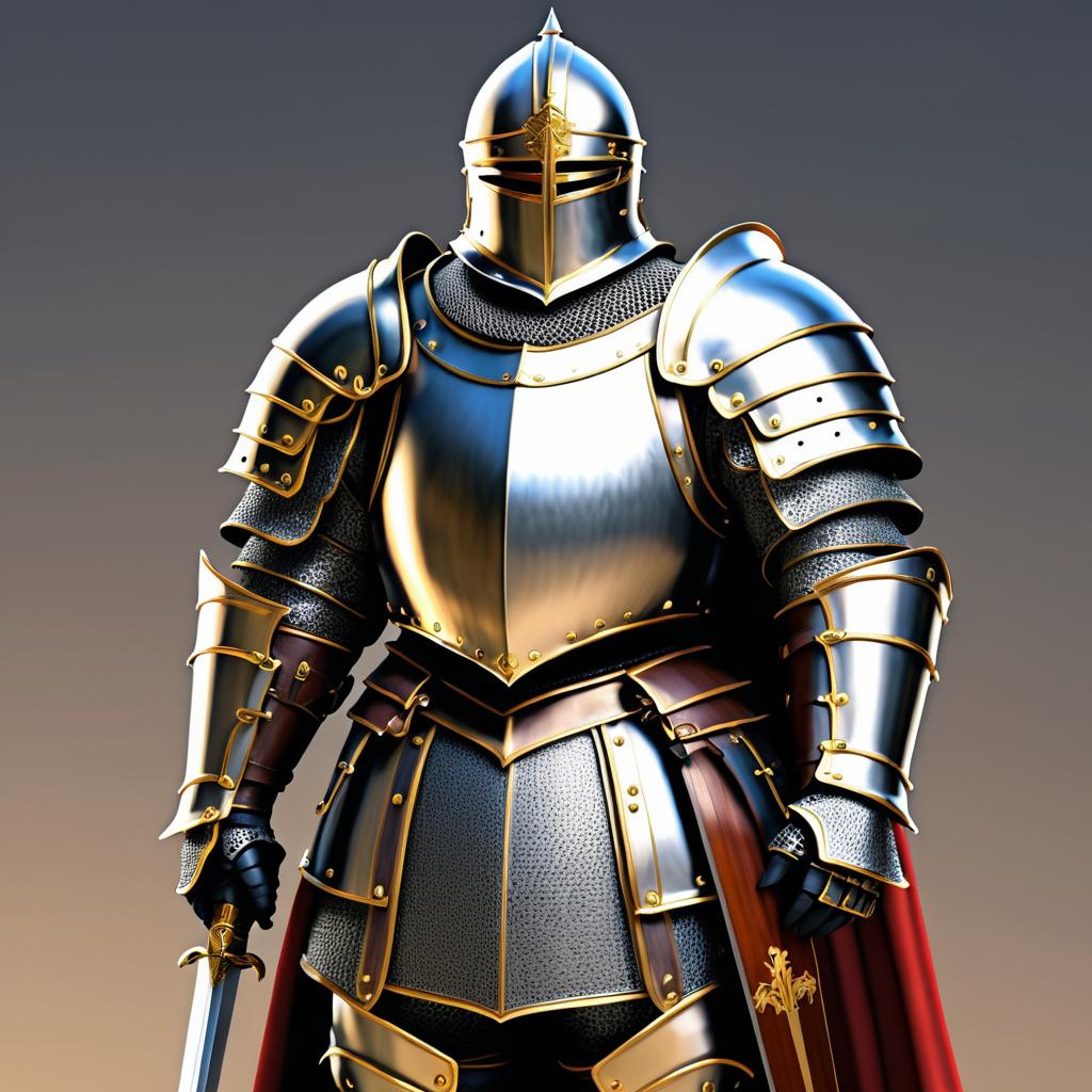 Noble Knight in Stocky Medieval Armor