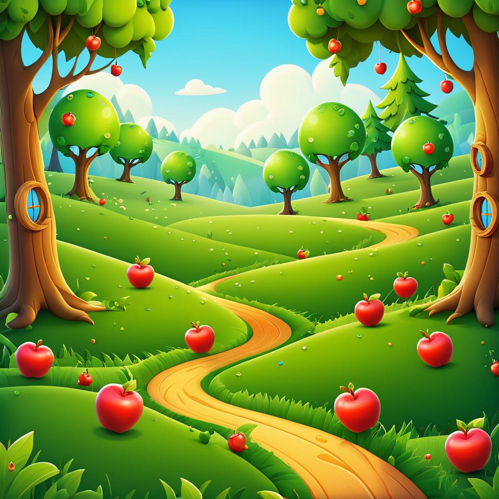 Whimsical Forest Background for Happy Worm