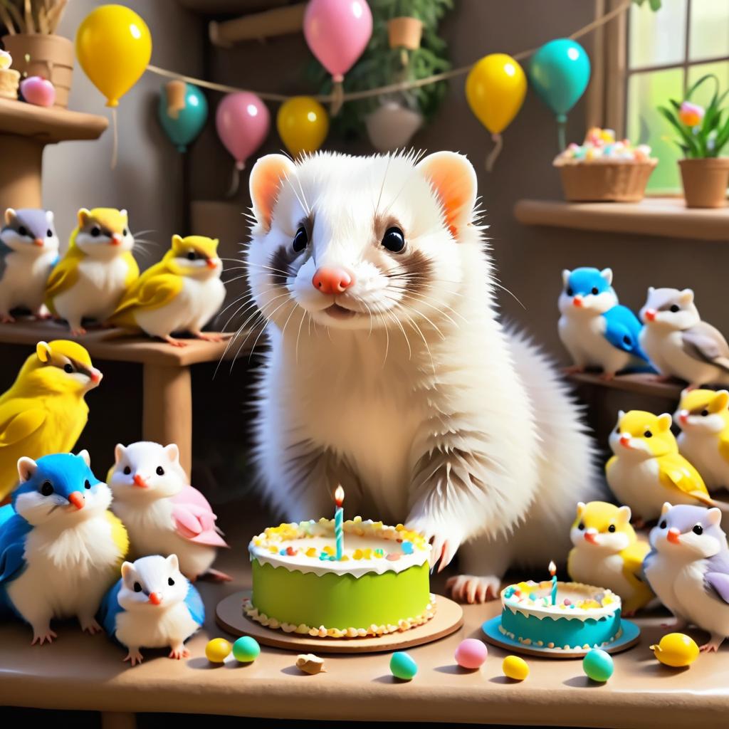 Cozy Birthday Celebration for a Ferret