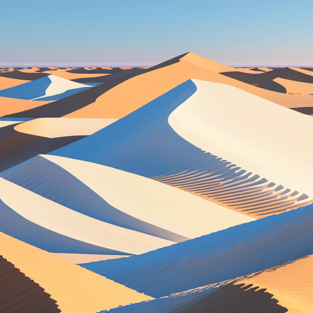 Morning Light Over Fragmented White Dunes