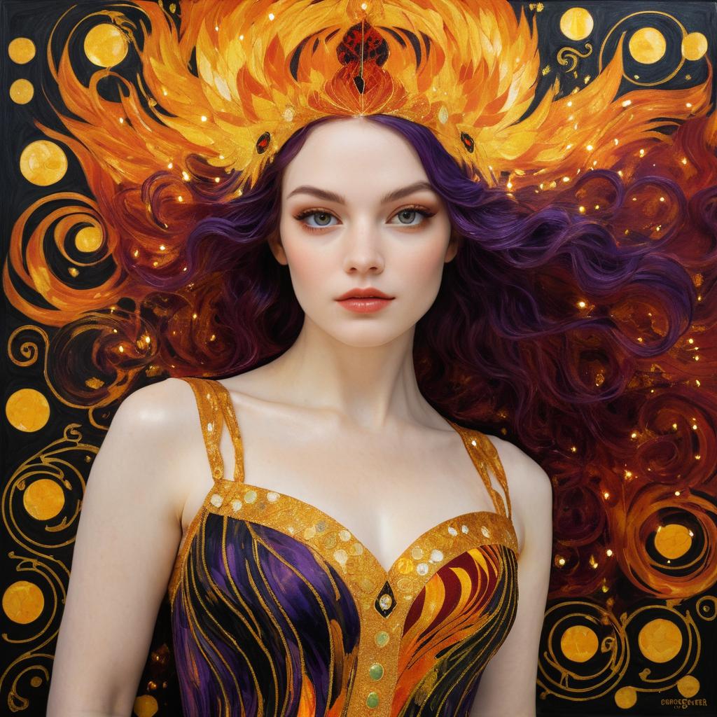 Emma Stone as Phoenix in Klimt Style