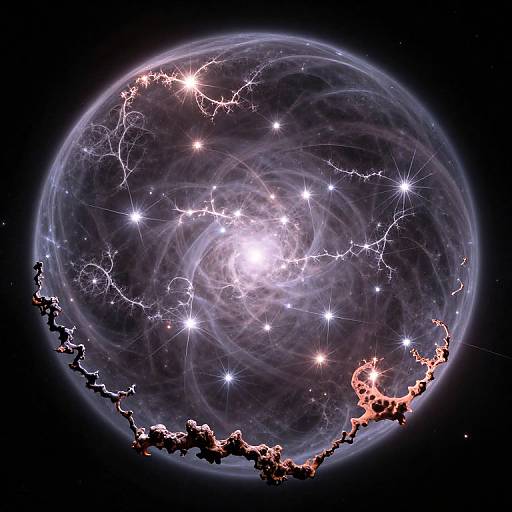 Luminous Fractal Patterns on Celestial Body