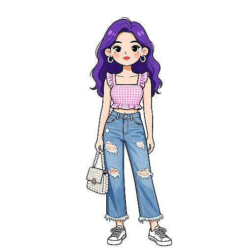 Casual Chic Woman in Pink Gingham