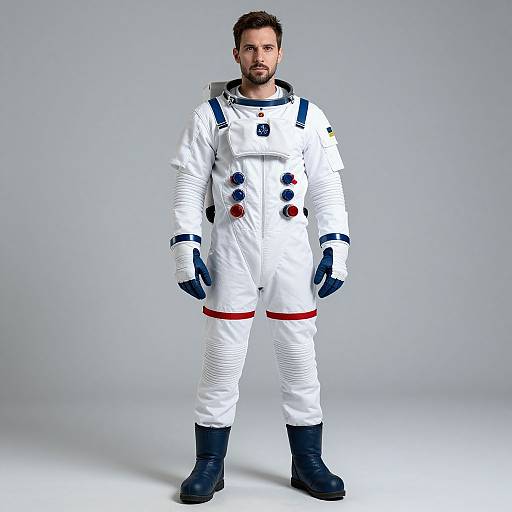 Realistic Male Astronaut in Spacesuit