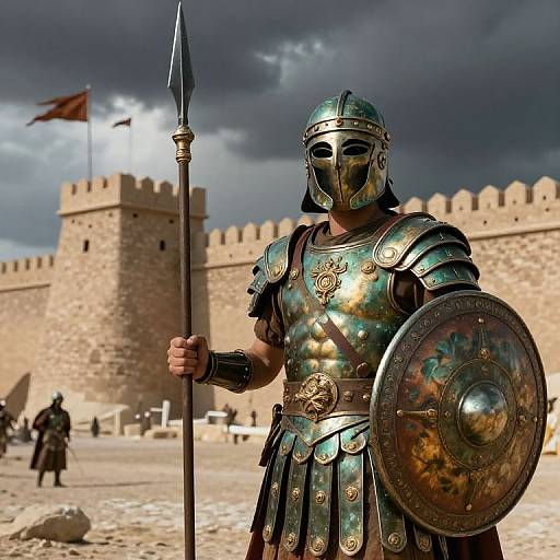 Mesopotamian Warrior with Spear and Shield