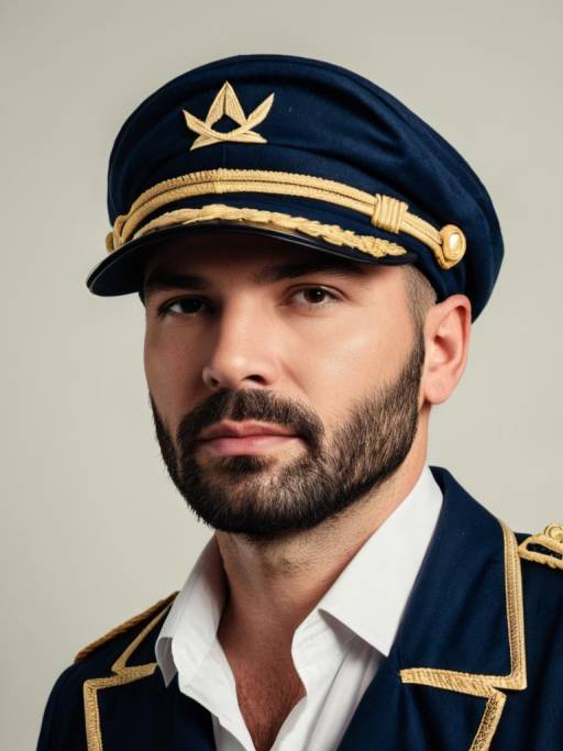 Close-Up of Ship Captain in Costume