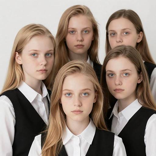 Group of Young Women in Casual Attire