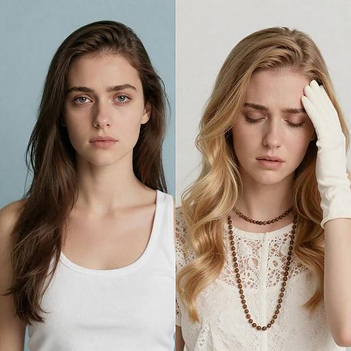 Contrasting Expressions in Elegant Portrait