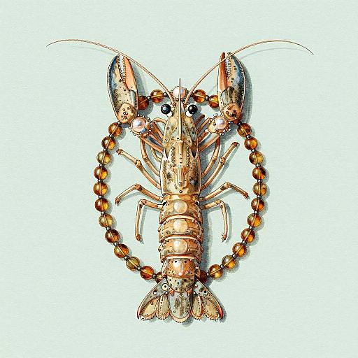 Mantis Shrimp with Amber Necklace